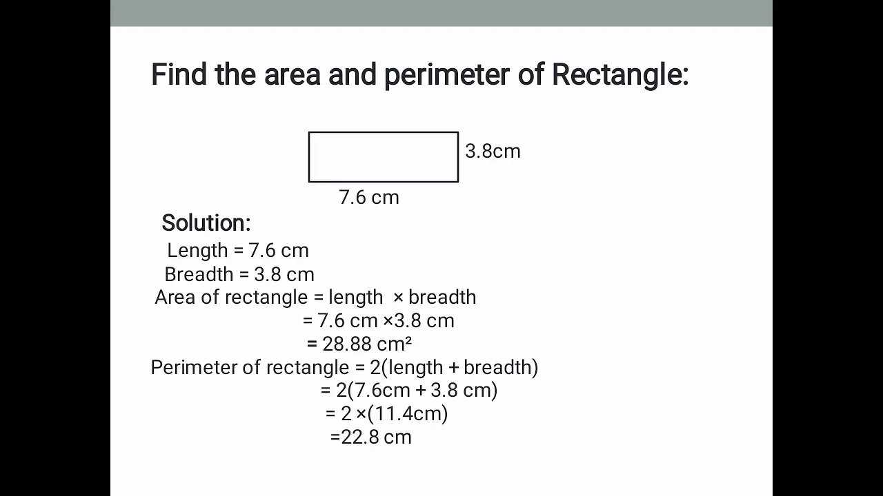 Maths B Class 6th Area & Perimeter of rectangle