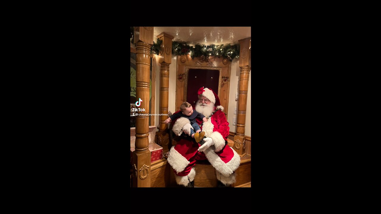 My son seeing Santa for the first time