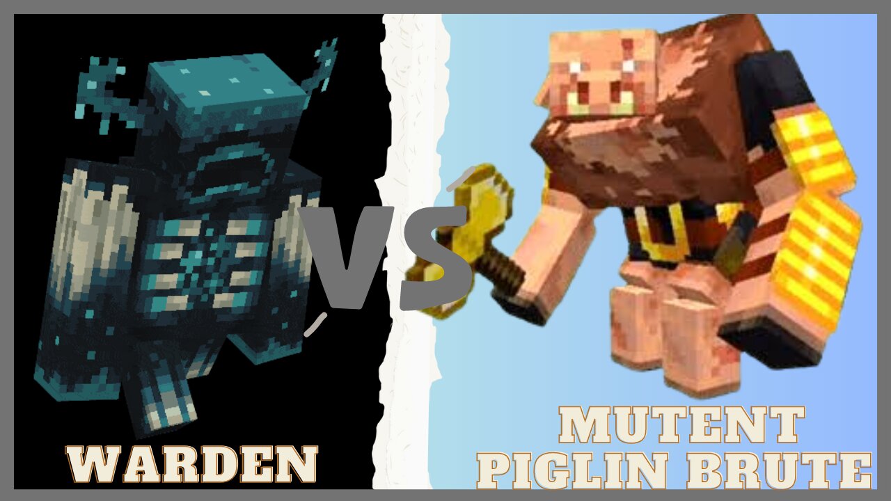 minecraft mobs battle, warden vs mutent piglin brute Minecraft, mob battle #minecraft