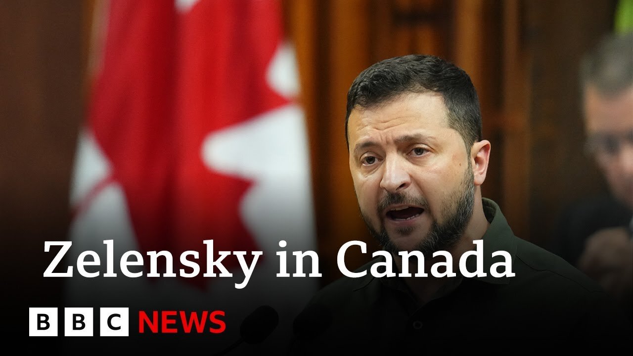 Ukraine war: Zelensky speaks in Canada after strike on Crimea navy base - BBC News