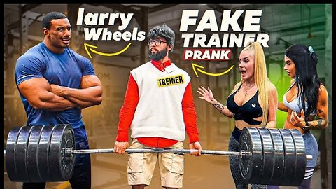 FAKE TRAINER PRANK with LARRY WHEELS | Elite Powerlifter Pretended to be a Beginner coah in Gym