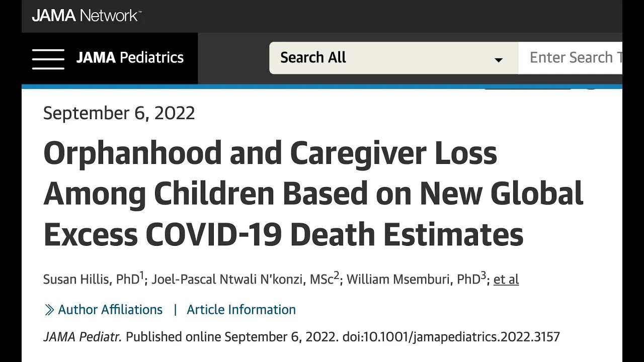 [分享] 基於新的全球過量 COVID-19 死亡估計 引起的孤兒和照顧者損失