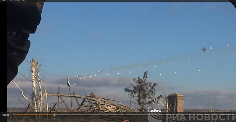 Footage of Some Soldiers Watching Russian Bombing Ukraine