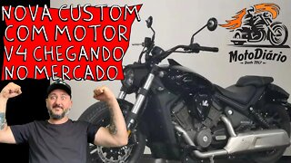 Nova MOTO CUSTOM com MOTOR V4 chegando no MERCADO, até quem fim papai