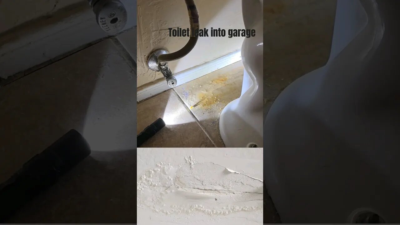Found a toilet leak on the garage ceiling