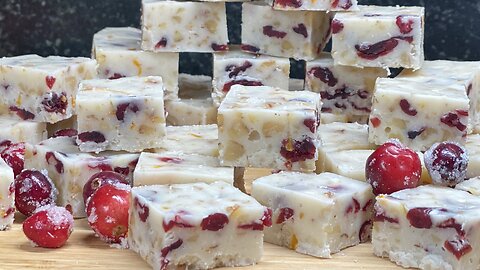 Cranberry Walnut White Fudge | Microwave Fudge