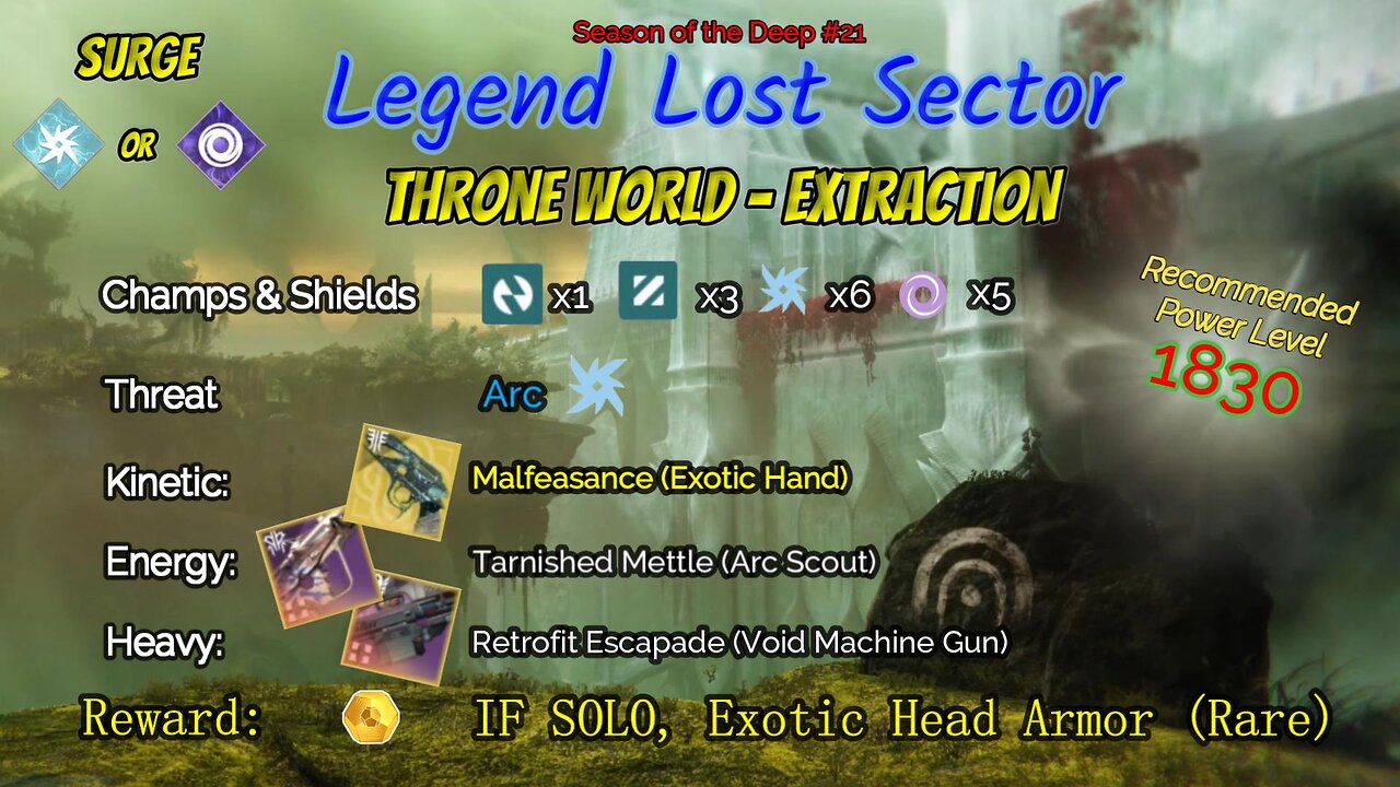 Destiny 2 Legend Lost Sector: Throne World - Extraction on my Strand Titan 7-22-23