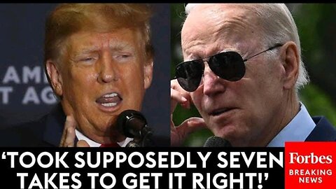 JUST IN: Trump Mocks Biden's 'Prepackaged Video' Announcement Of 2024 Reelection Bid In NH Speech