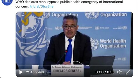 🟨 世衛組織宣布猴痘為國際關注的突發公共衛生事件 🟨