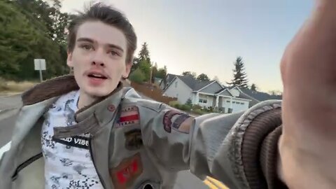 Yung Alone Rides Down A Large Hill On Longboard!