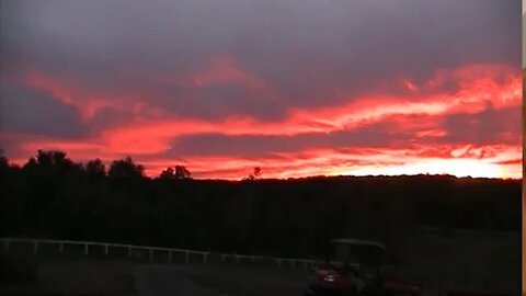 Incredibly Animated Upstate NY BIG SKY of Crazy Colorful Clouds filmed from Driveway