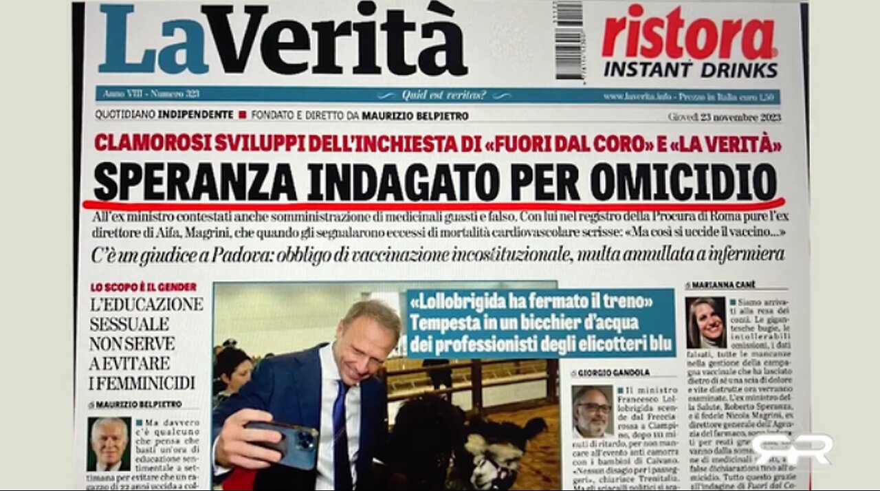 NEW 20/12/2023 L'ex ministro italiano affronta l'inchiesta per omicidio vax: