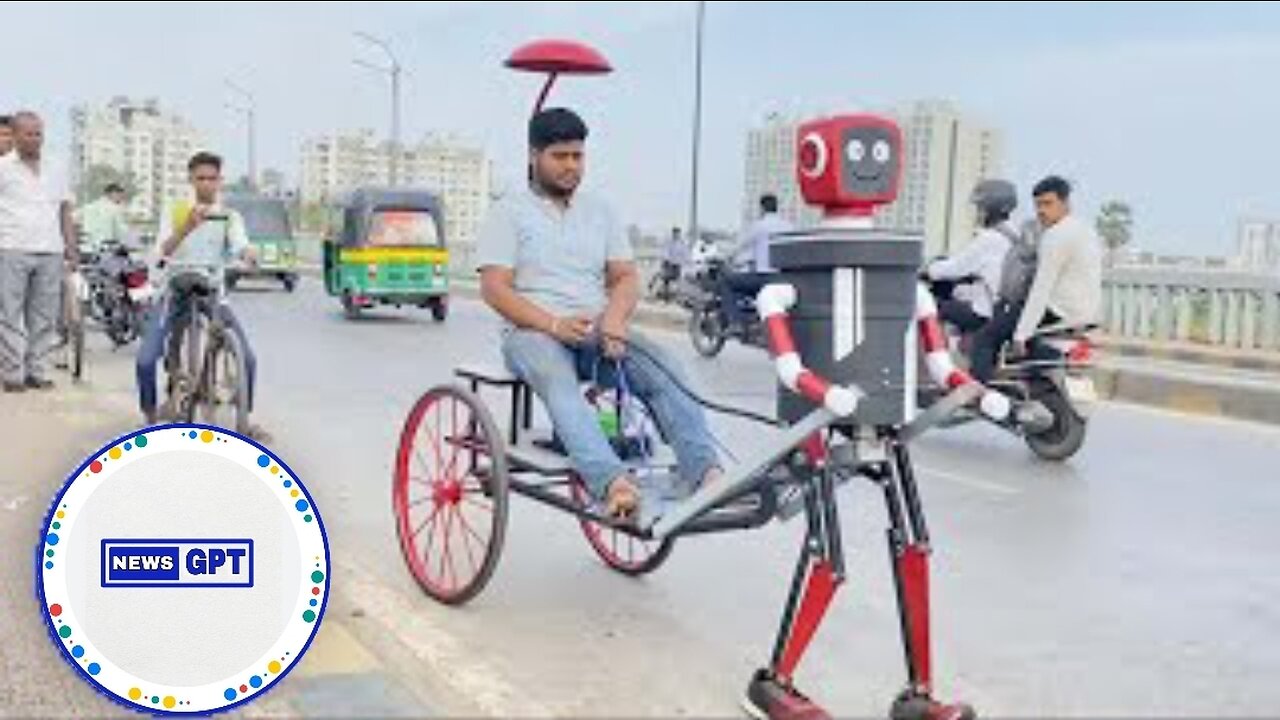 Students in India build robotic foot taxi used for carrying passengers