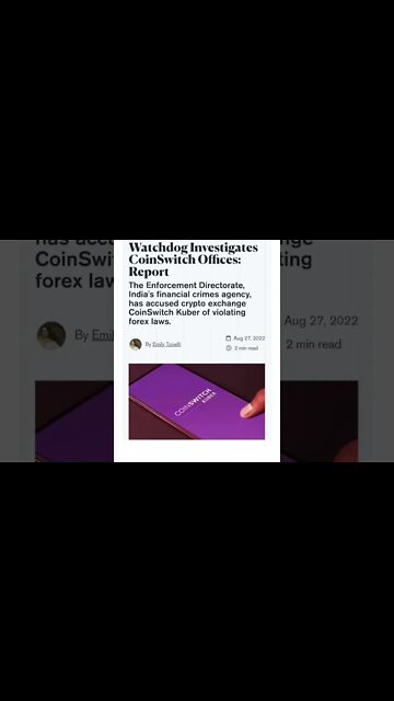 India’s Financial Watchdog Investigates CoinSwitch Offices #cryptomash @AltcoinDaily