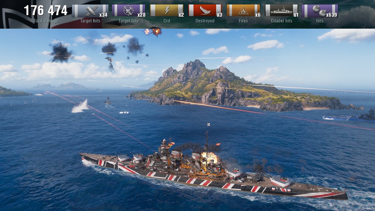 World of Warships - Schlieffen - 176K Dmg - 3 Close Quarters