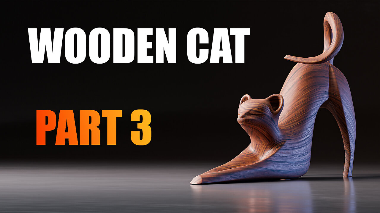 Blender: Wooden cat modeling, unwrapping, texturing and rendering part 3