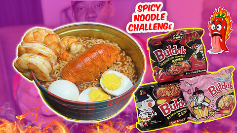 "Surviving The SPICY NOODLES And SHRIMP CHALLENGE!" 🔥 | CAN I HANDLE THE HEAT
