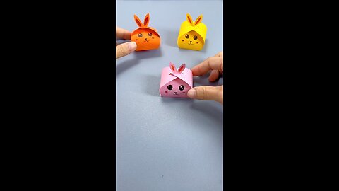 Make a cute bunny gift box from a piece of paper