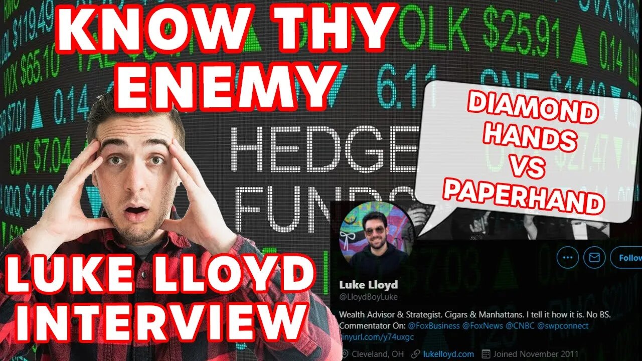 What the Hedgefunds are thinking 🤯 | Matt Kohrs full interview Luke Lloyd 💎 #DiamondHands