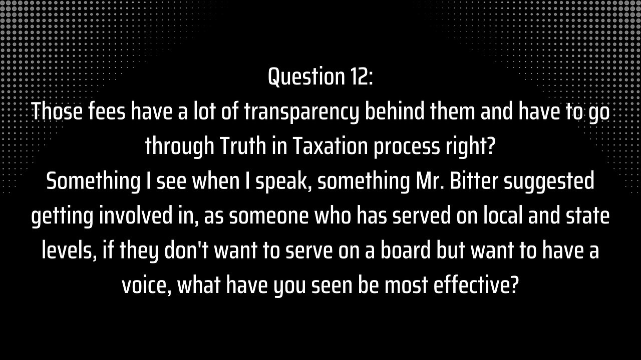 Special Districts: Question 12 - How Do We Get Involved?