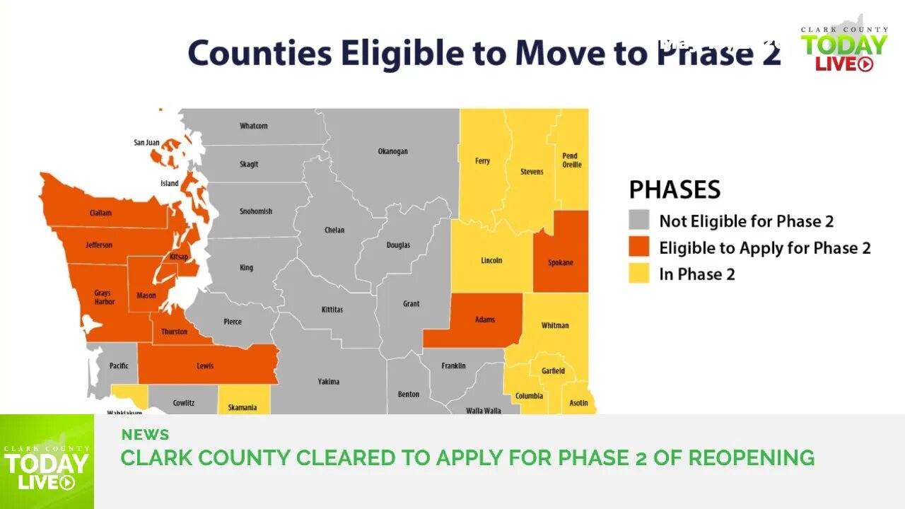 Clark County cleared to apply for Phase 2 of reopening