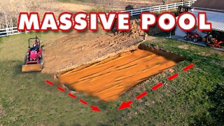 Above Ground Pool Base Build with a Tractor Backhoe ( Sunken Pool )