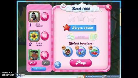 Candy Crush Level 1609 Audio Talkthrough, 2 Stars 0 Boosters