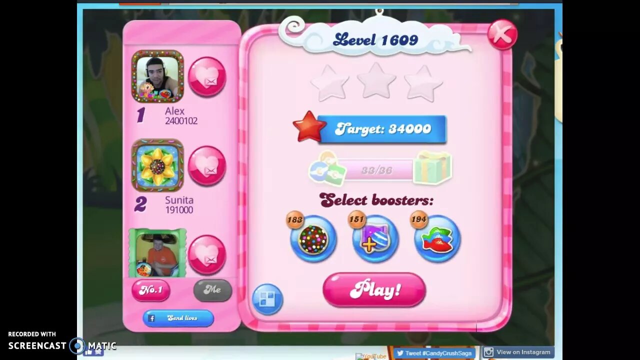 Candy Crush Level 1609 Audio Talkthrough, 2 Stars 0 Boosters