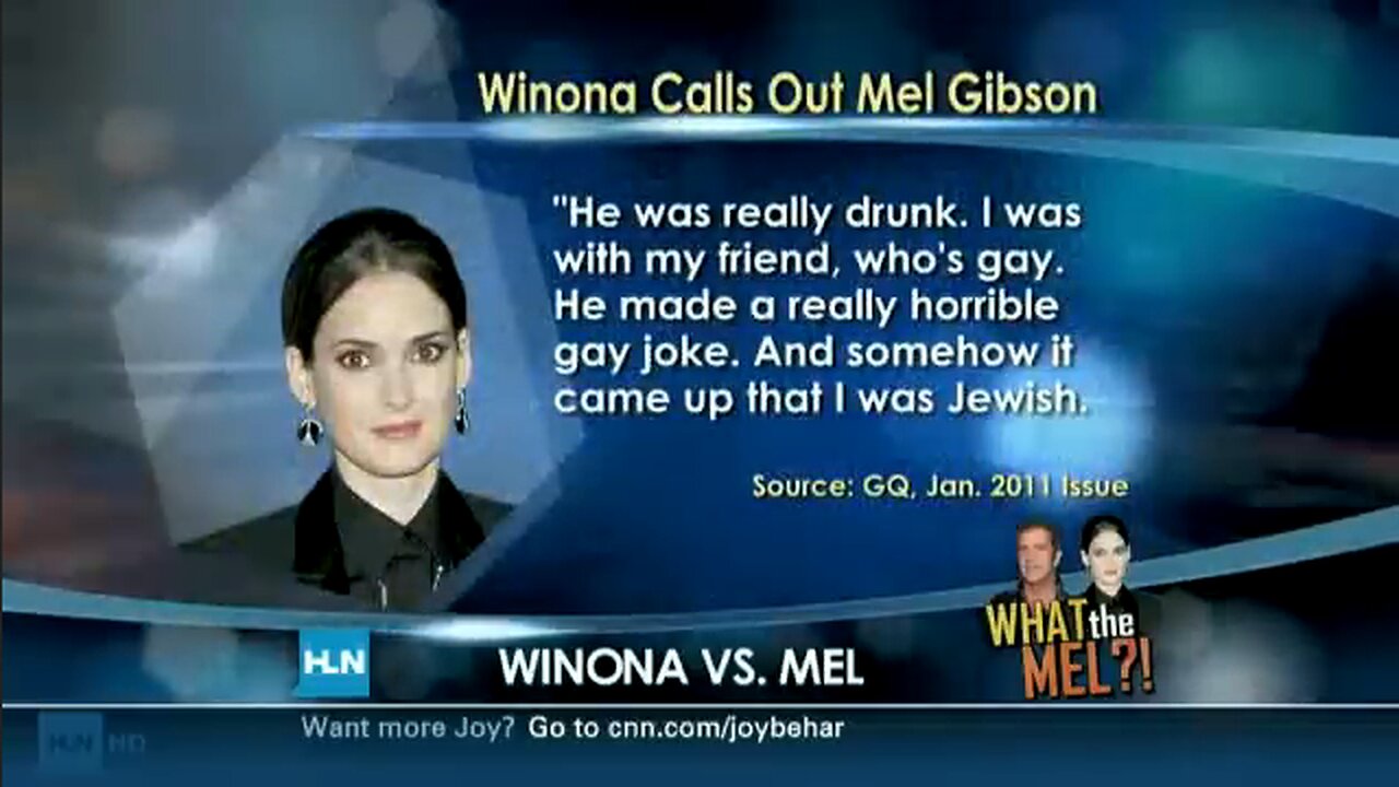 2011 - Shoplifting Movie Star, Winona Ryder SAYS Mel Gibson Called Her An Oven Dodger