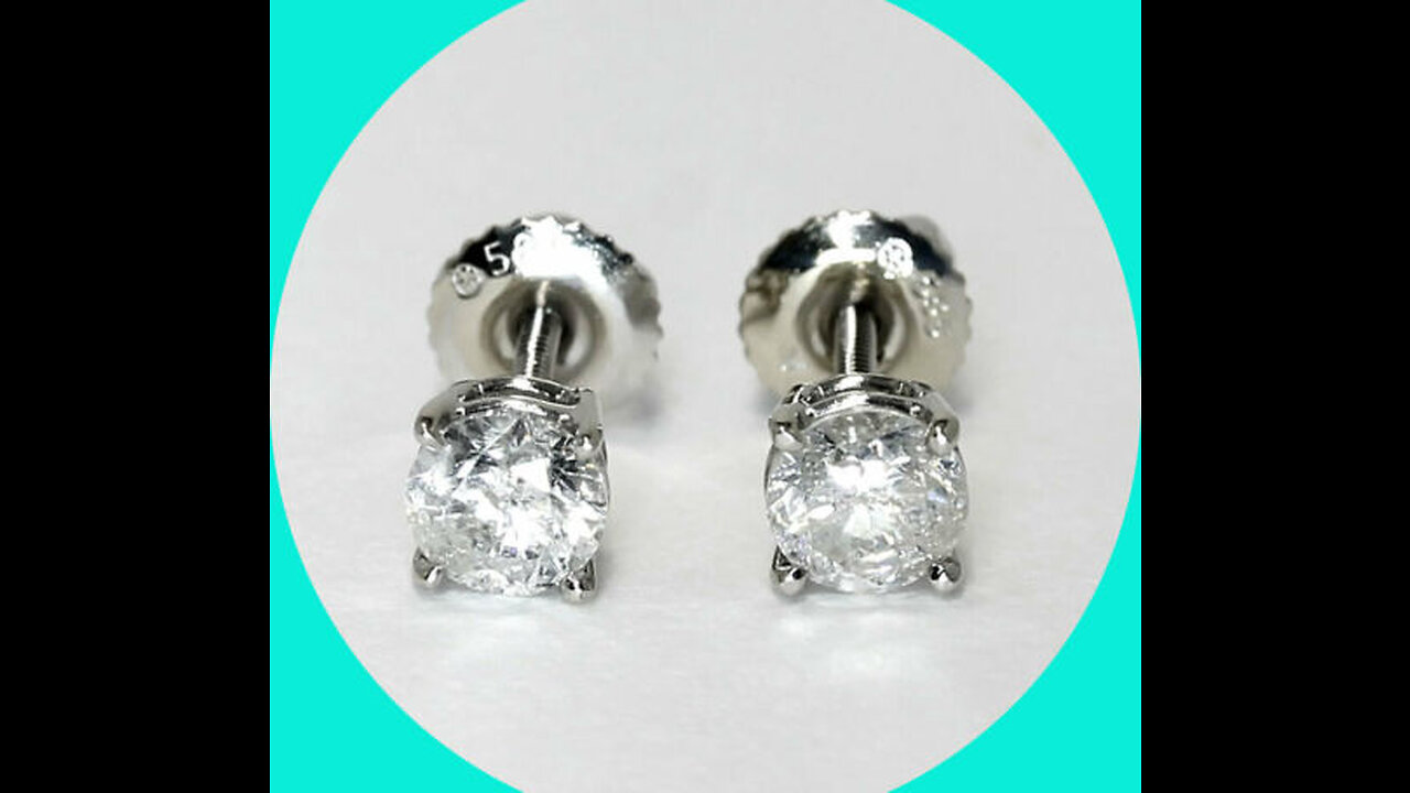 AGS Certified 14 to 13ct TW Diamond Solitaire Stud Earrings in 14K White or Yellow Gold