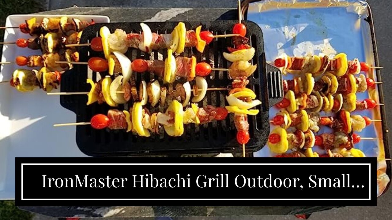 IronMaster Hibachi Grill Outdoor, Small Portable Charcoal Grill, 100% Pre-Seasoned Cast Iron, J...