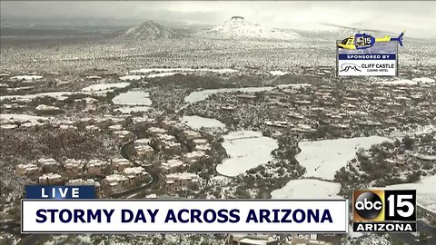 WATCH: Snow blankets the northeast Valley