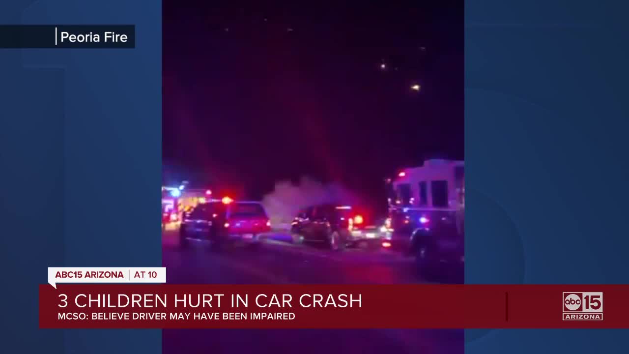 MCSO: Woman and 3 kids hospitalized after crash near Lake Pleasant