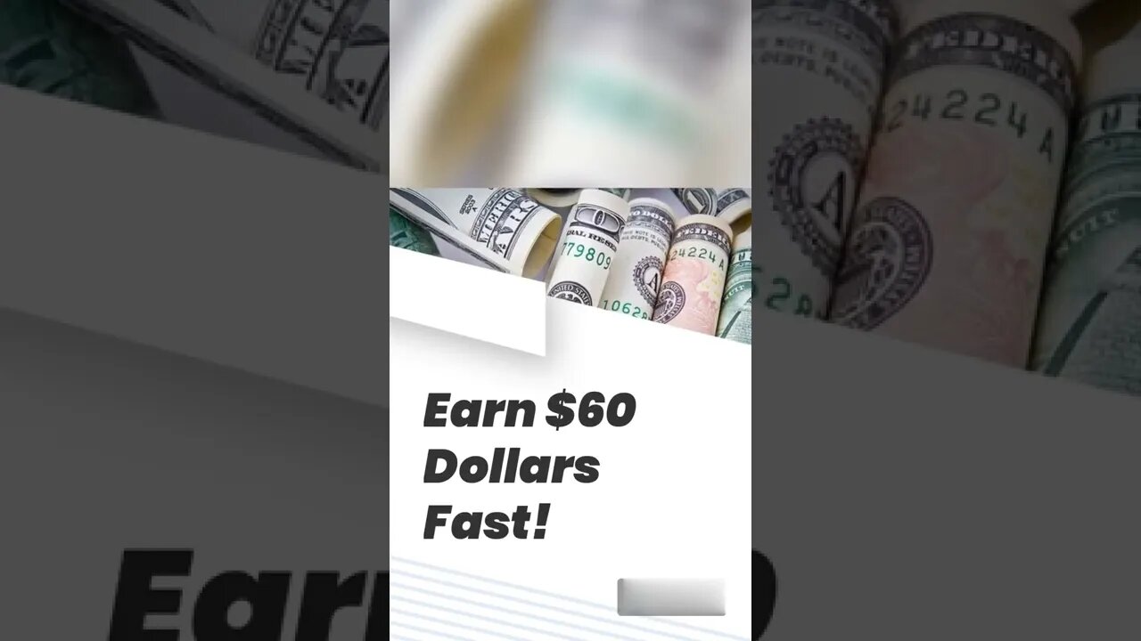 Earn 60 Dollars Fast! | How to make money online fast and free | #shorts