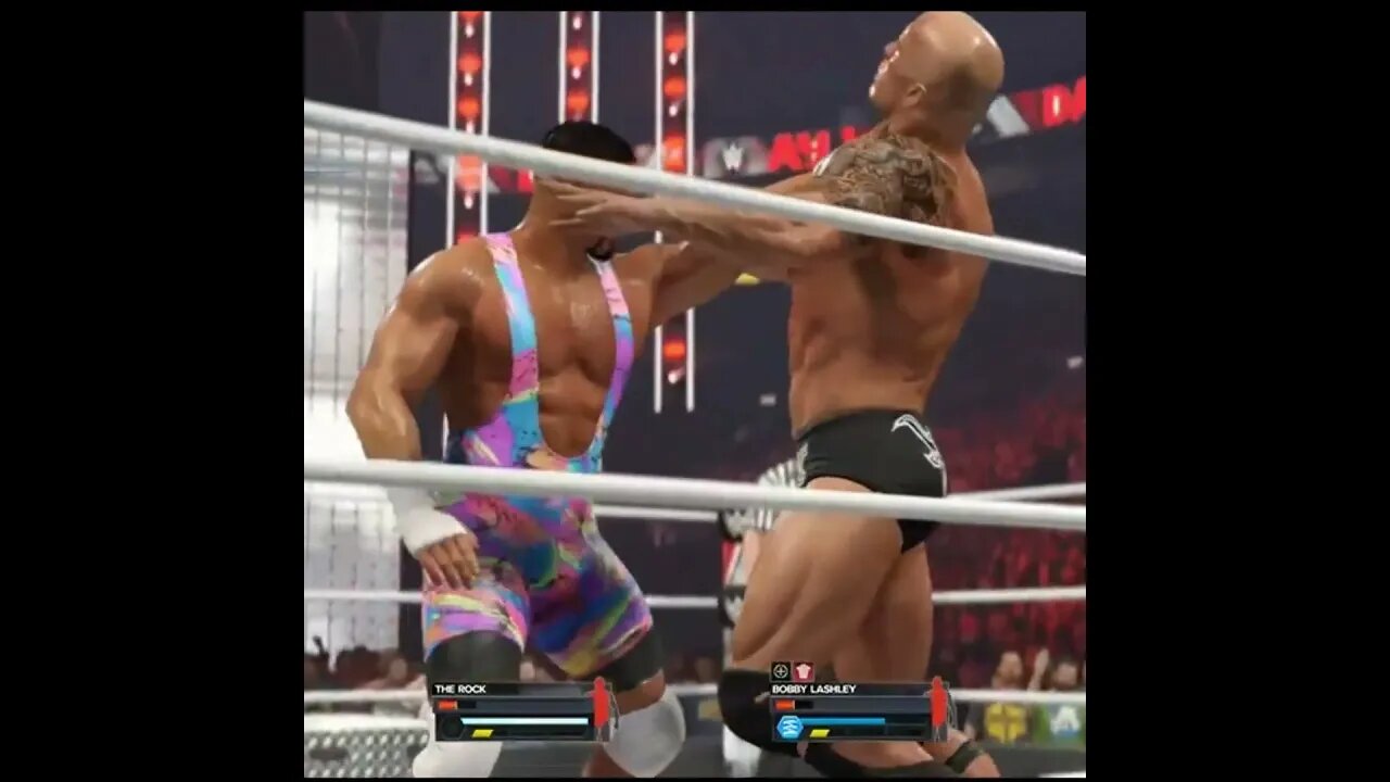 wwe 2k23 bron breakker military press powerslam to the rock #wwe2k23gameplay #wwe2k23myfaction