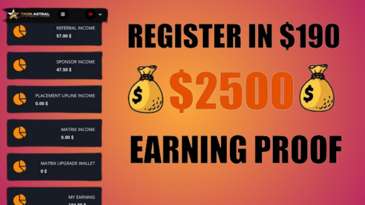 Registration In Just $190 || Tron Astral New Update Today || $2500 Earning Proof