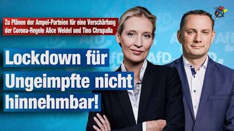 Zu Plänen der Ampel-Parteien für eine Verschärfung der Corona-Regeln Alice Weidel und Tino Chrupalla