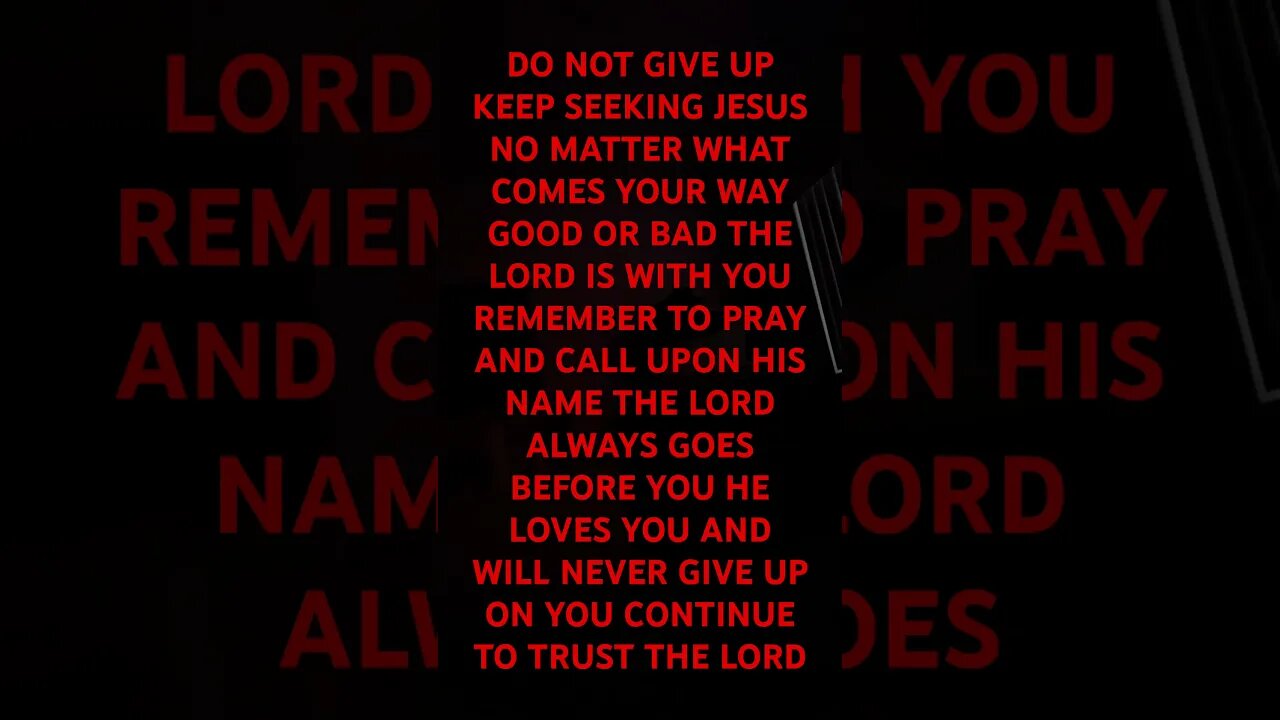 JESUS IS ALWAYS FIGHTING FOR YOU SO DON’T GIVE UP KEEP RUNNING THE RACE!
