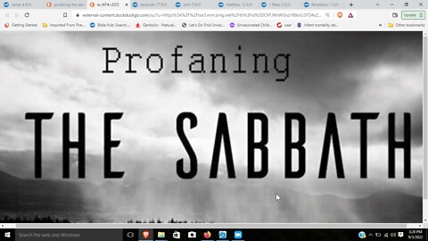 Profaning the sabbath