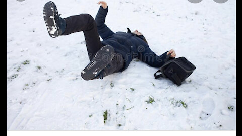 Man Falls In Snowing