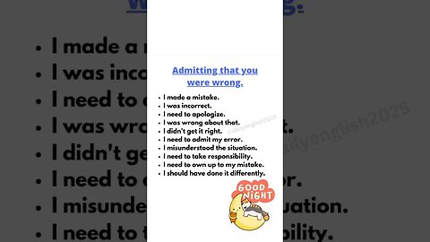 ADMIT THAT YOU WERE WRONG