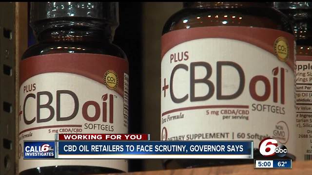 Indiana excise police directed to check retailers' CBD oil supply for THC