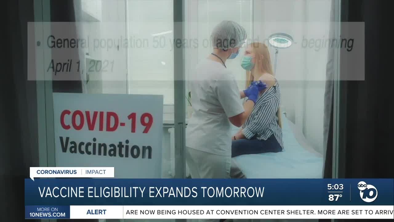 Vaccine eligibility expands Thursday