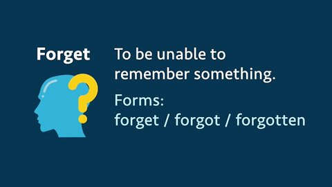 Irregular verb: Forget / forgot / forgotten (meaning, forms, examples, pronunciation)