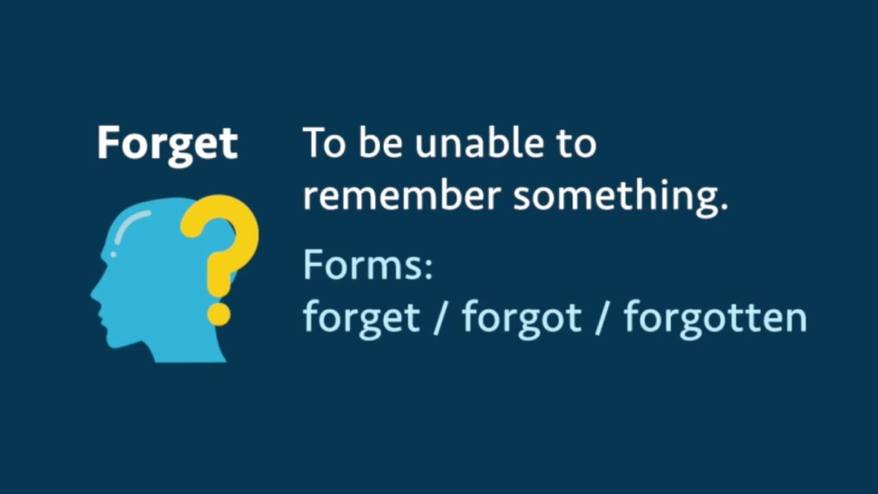 Irregular verb: Forget / forgot / forgotten (meaning, forms, examples, pronunciation)