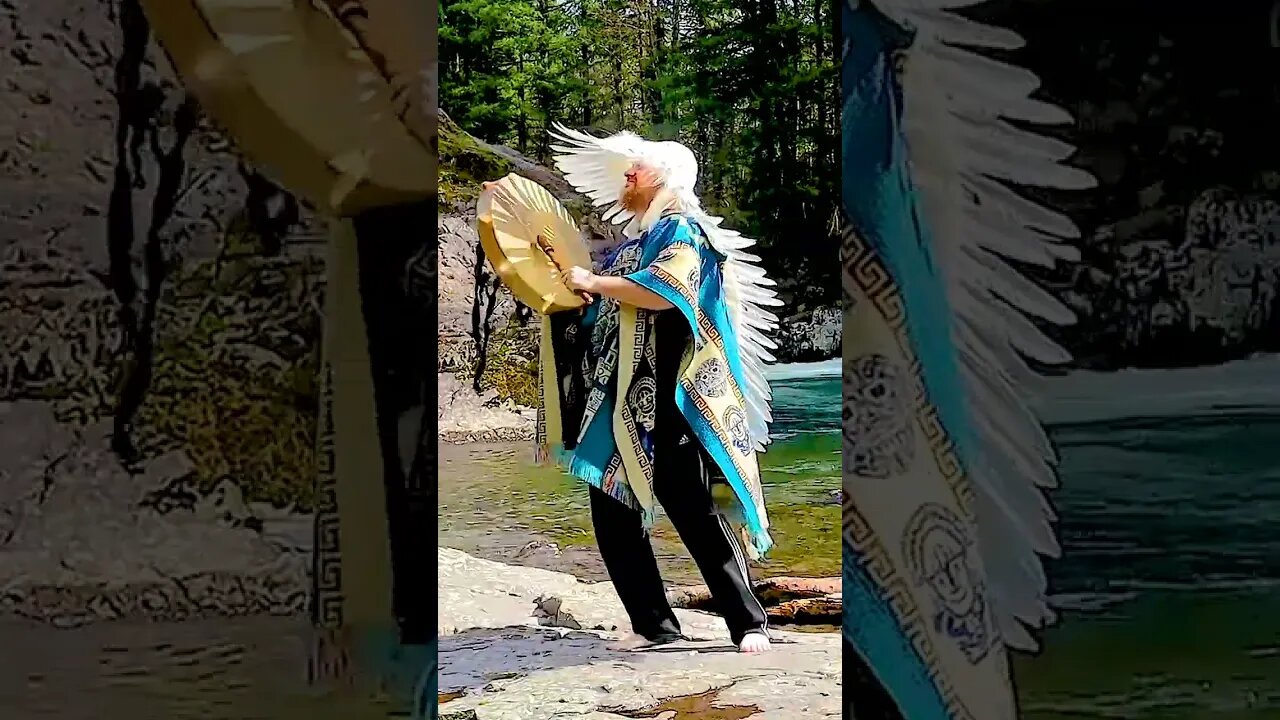 Shamanic Drumming in the Sacred Portal with Paul White Gold Eagle (WASHINGTON River)