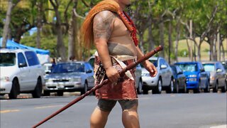 Carving a Samoan Chief Staff