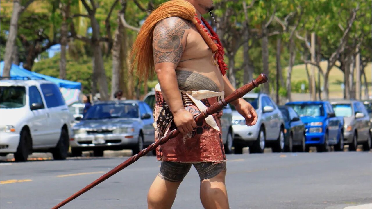 Carving a Samoan Chief Staff