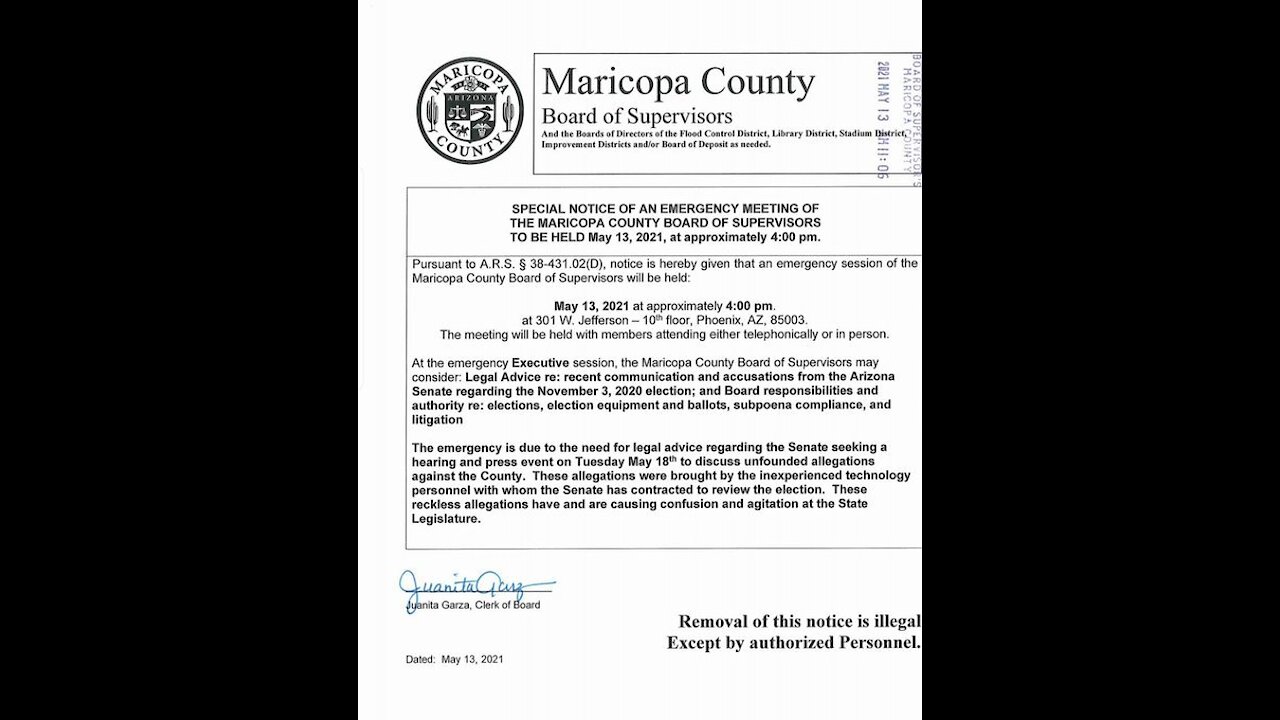 Maricopa County Supervisors call 2nd Meeting, Chicago gun running, Vermont Eugenics?