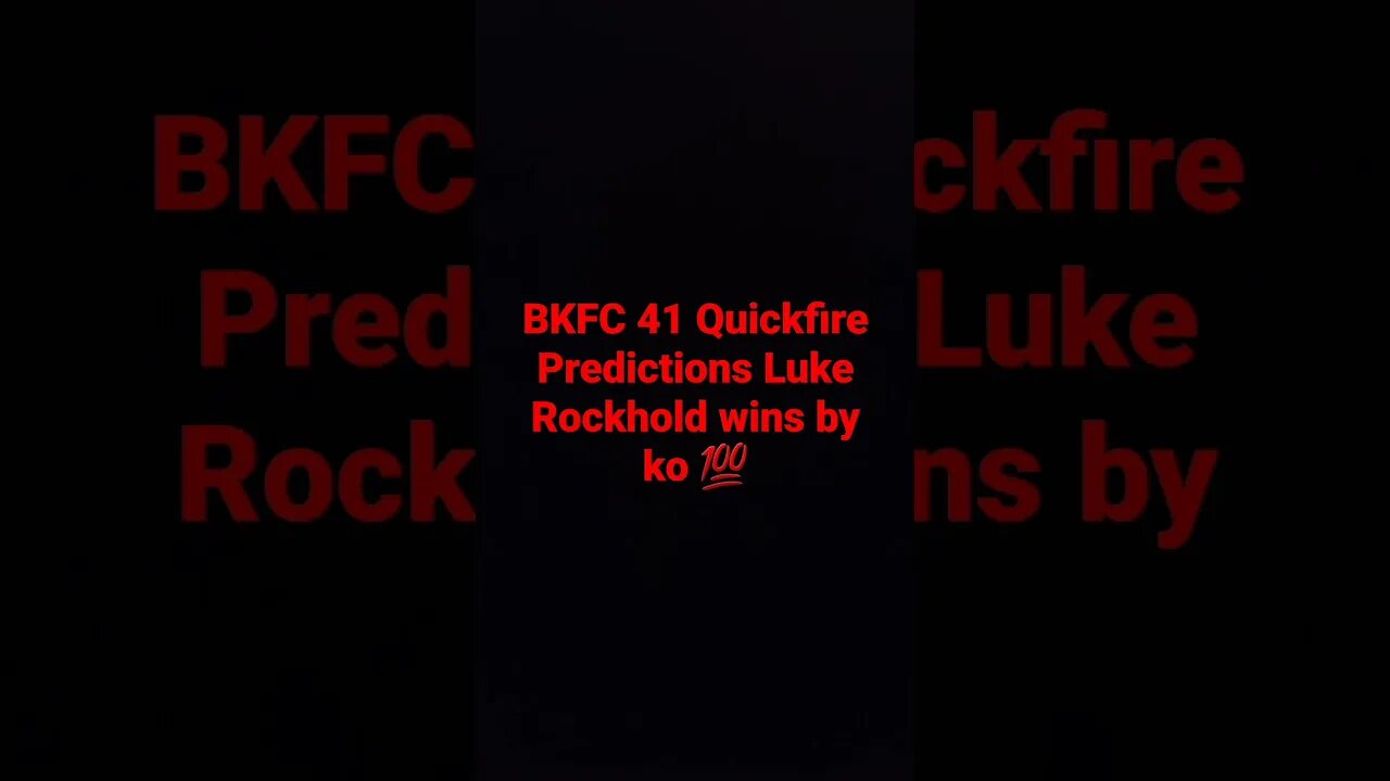 BKFC 41 Quickfire prediction #shorts